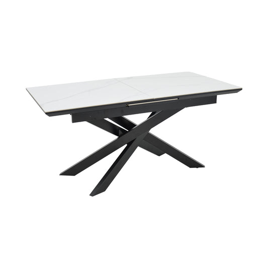 Table Ragemi pakoworld grey mdf-black metal 160-200x90x75cm