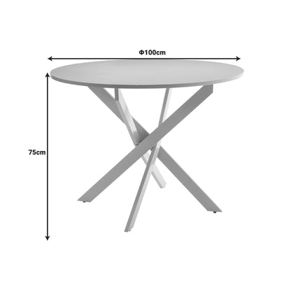 Table Dammero pakoworld cream - cream metal D100x75cm