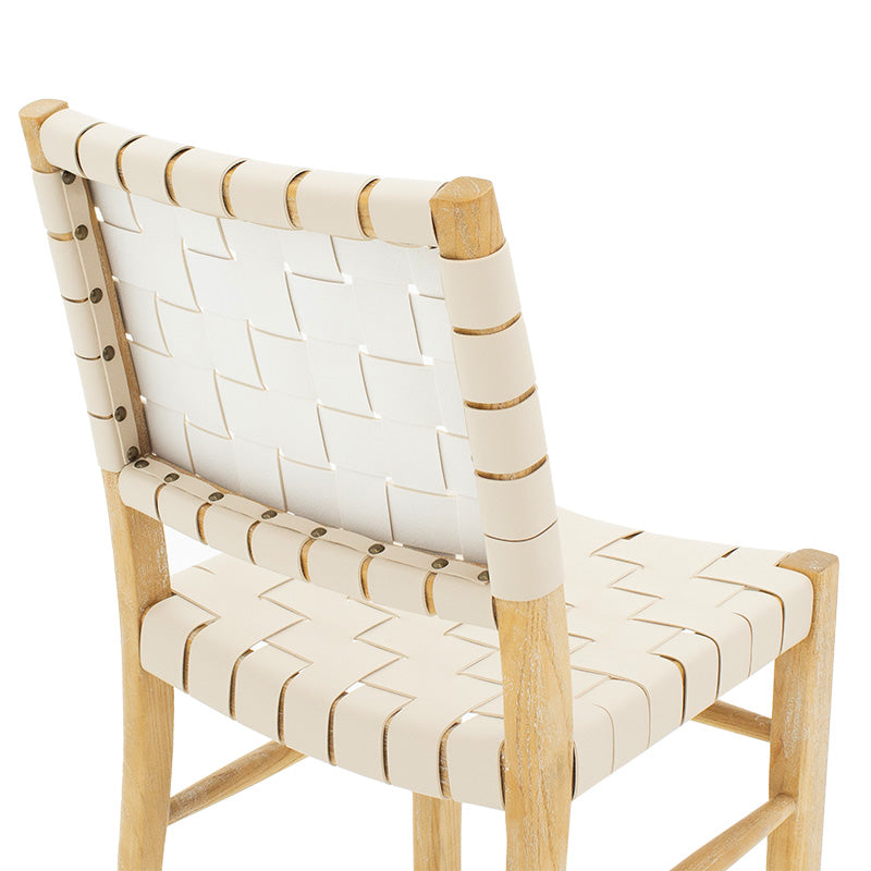 Brane pakoworld chair wood sonoma antique-seat pu white