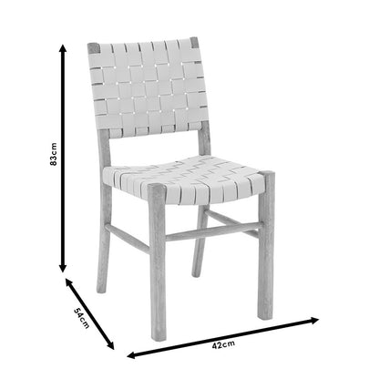 Brane pakoworld chair wood sonoma antique-seat pu white