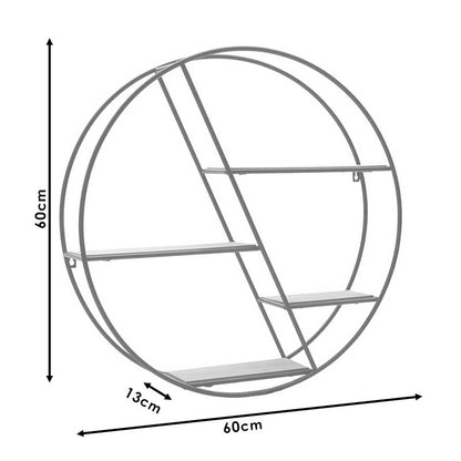 Wall shelf Azira pakoworld metal in black-oak color 60x13x60cm