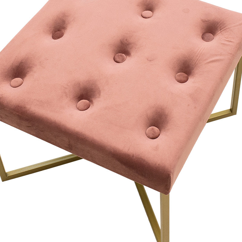 Luisa pakoworld stool in dark rotten apple velvet - golden metal 40x40x30cm