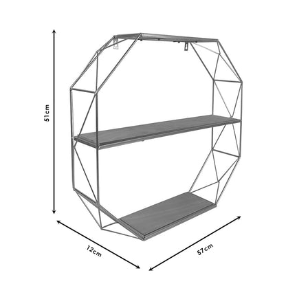 Azira pakoworld wall shelf metallic color gold-natural 57x12x51cm