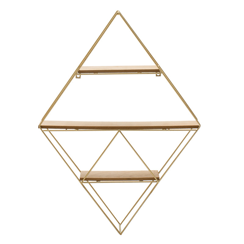 Wall shelf unit Olen pakoworld golden-natural 49x10x69cm
