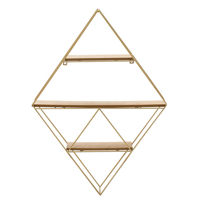 Wall shelf unit Olen pakoworld golden-natural 49x10x69cm