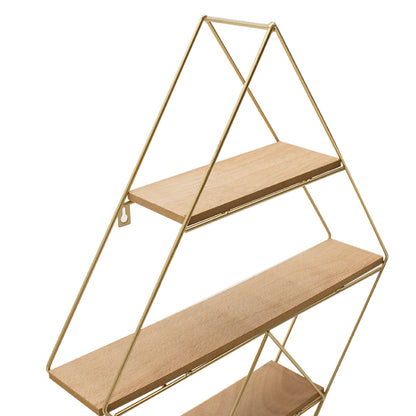 Wall shelf unit Olen pakoworld golden-natural 49x10x69cm
