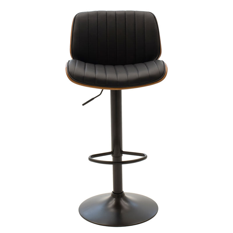 Bar stool Fern pakoworld adjustable height PU black wenge metal black