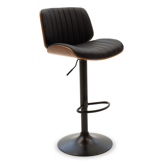 Bar stool Fern pakoworld adjustable height PU black wenge metal black