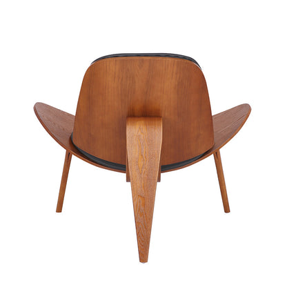 Armchair Vilma pakoworld PU black- walnut plywood 90x73x75cm