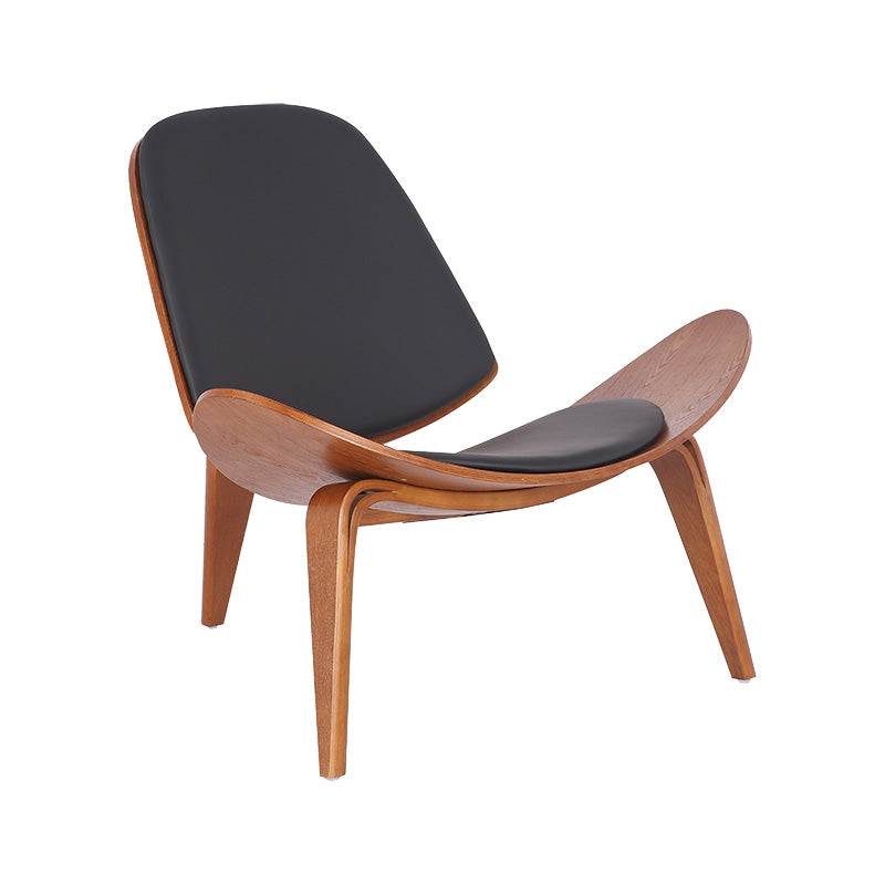 Armchair Vilma pakoworld PU black- walnut plywood 90x73x75cm