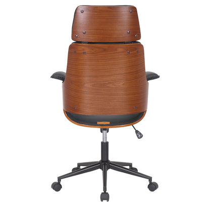 Manager office chair Hermanos pakoworld with black pu - walnut wood