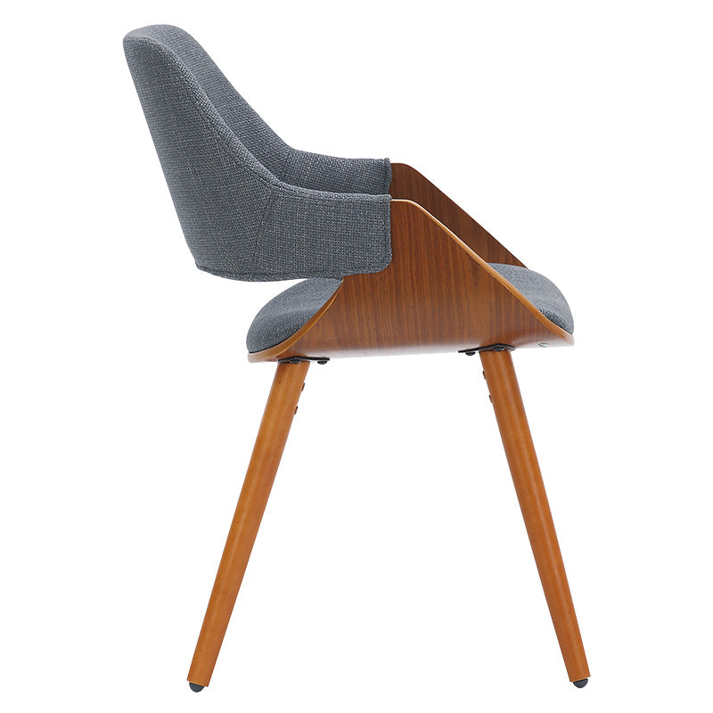 Armchair Allegra pakoworld gray fabric-walnut legs