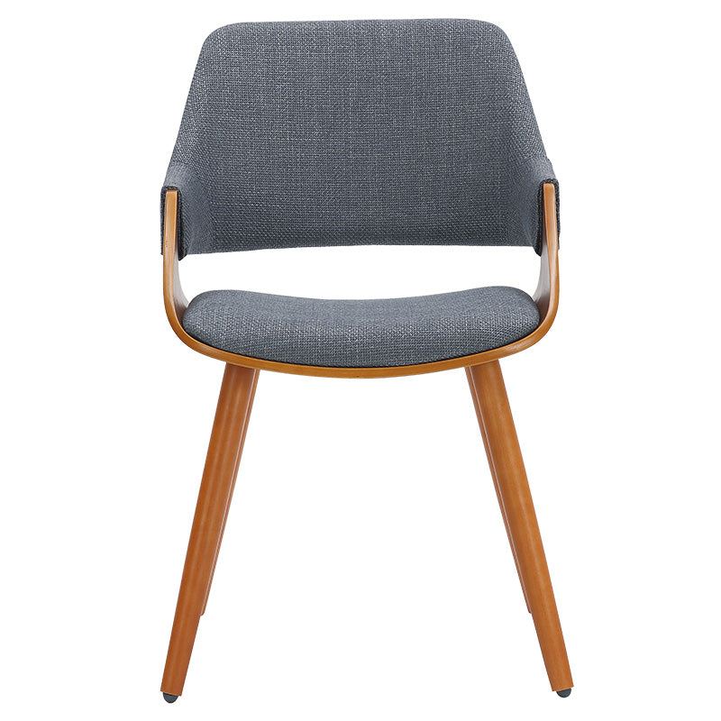 Armchair Allegra pakoworld gray fabric-walnut legs