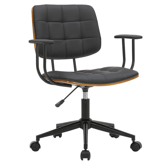 Manager office chair Endika pakoworld with black pu - walnut wood