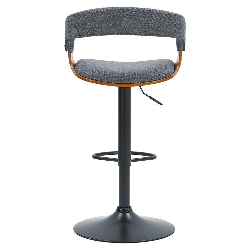 Bar stool Zero pakoworld folding gray fabric-plywood walnut-metal black