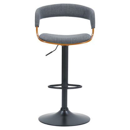 Bar stool Zero pakoworld folding gray fabric-plywood walnut-metal black