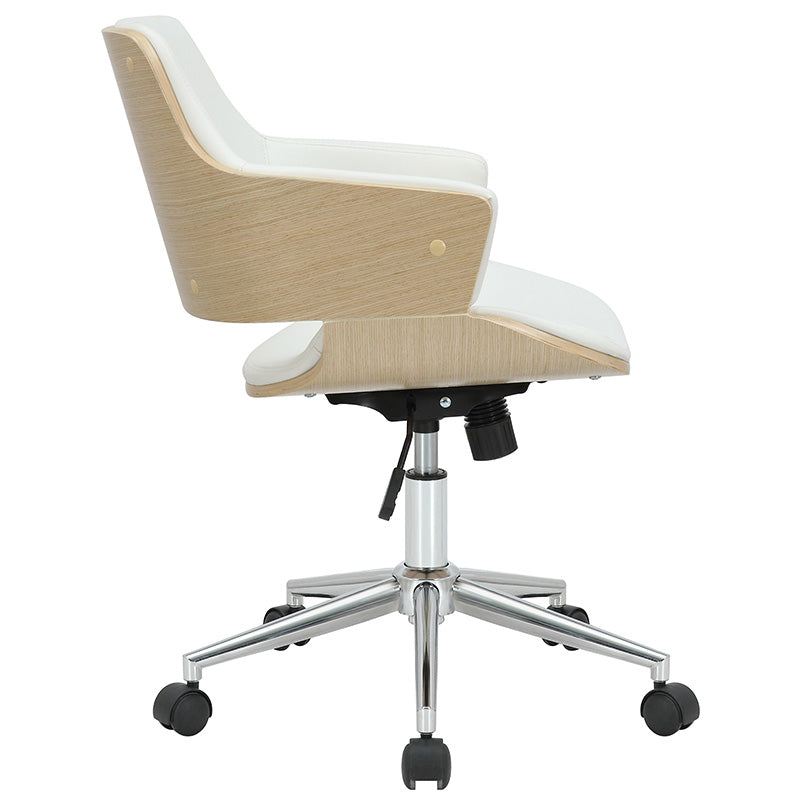 Manager office chair Fern pakoworld PU white natural wood
