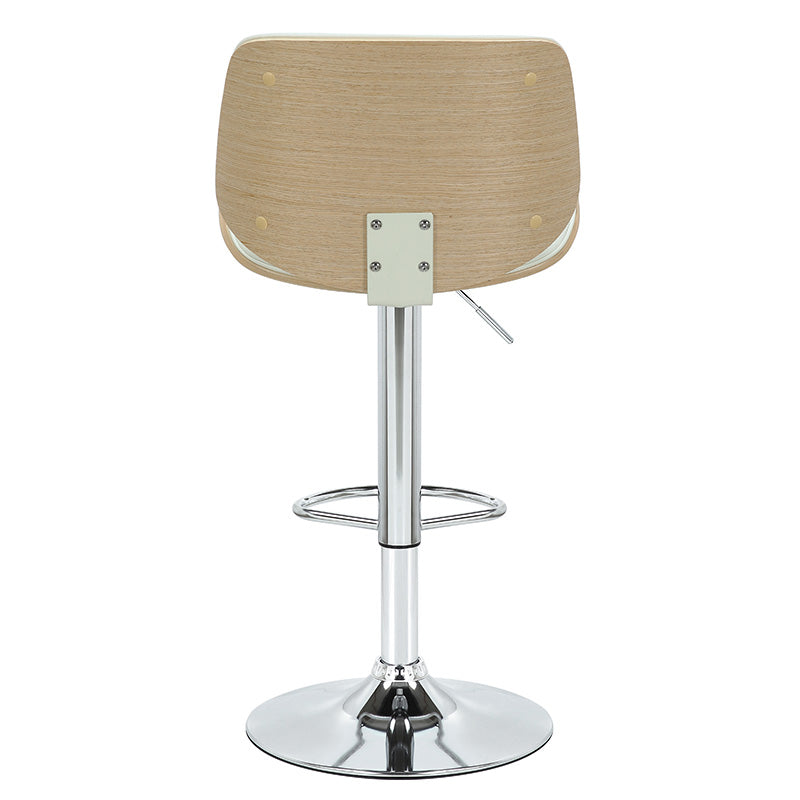 Bar stool Fern pakoworld folding PU white plywood natural-chrome metal 48x50x88/108cm