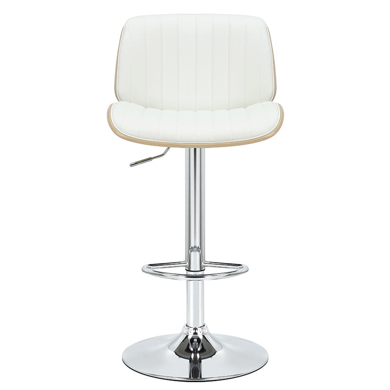 Bar stool Fern pakoworld folding PU white plywood natural-chrome metal 48x50x88/108cm