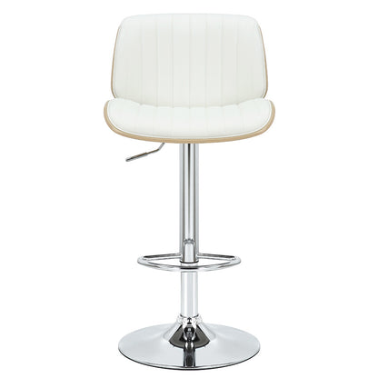 Bar stool Fern pakoworld folding PU white plywood natural-chrome metal 48x50x88/108cm