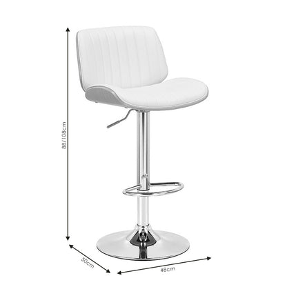 Bar stool Fern pakoworld folding PU white plywood natural-chrome metal 48x50x88/108cm