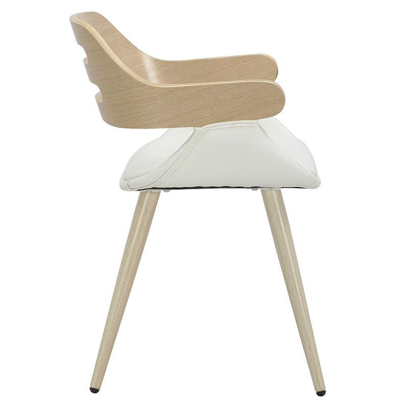 Armchair Valeria pakoworld PU white-leg natural