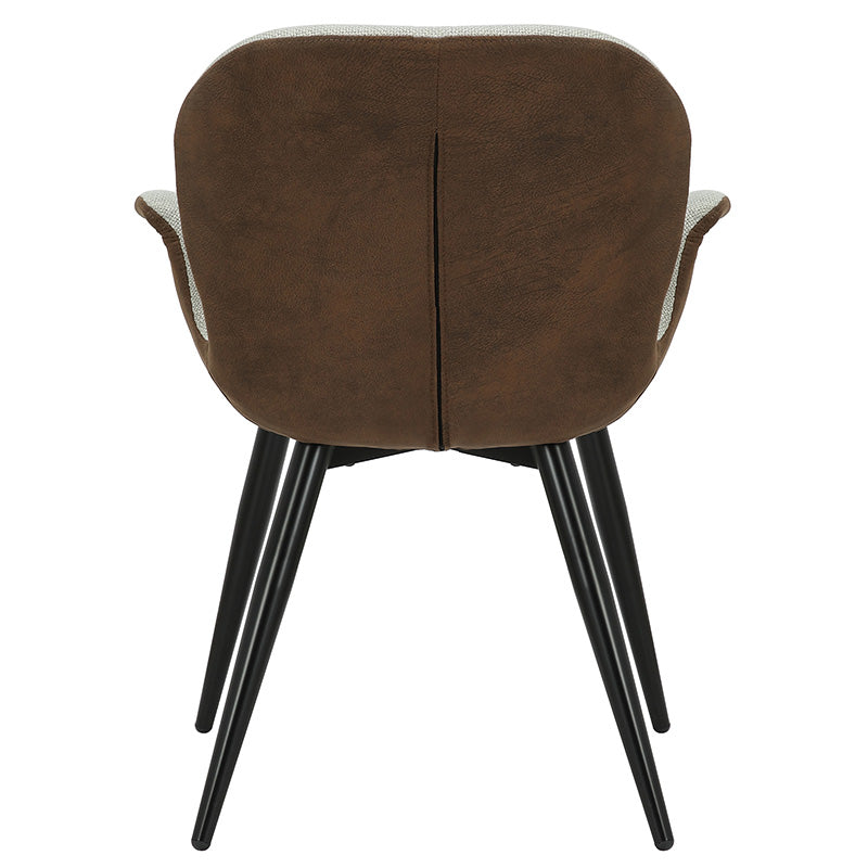 Danielle armchair pakoworld beige brown fabric - black leg