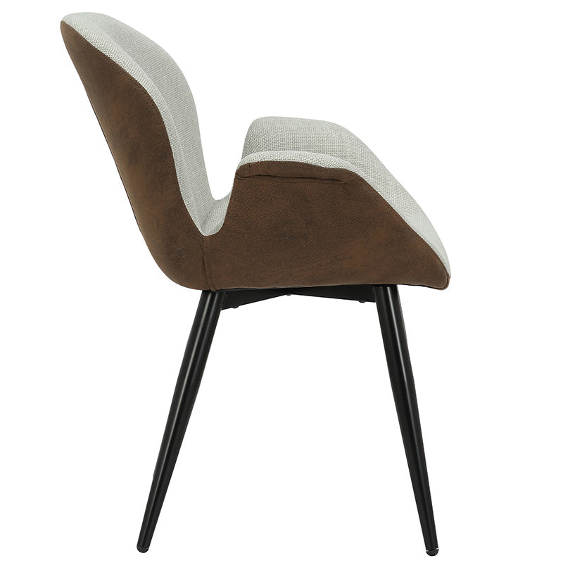 Danielle armchair pakoworld beige brown fabric - black leg