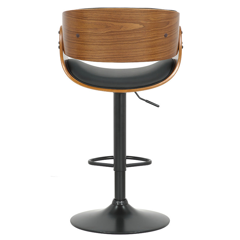 Bar stool Hadley pakoworld folding black pu-wood walnut-metal black