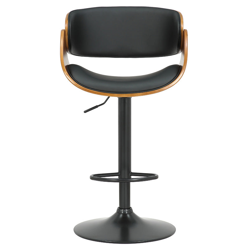 Bar stool Hadley pakoworld folding black pu-wood walnut-metal black