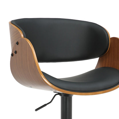 Bar stool Hadley pakoworld folding black pu-wood walnut-metal black