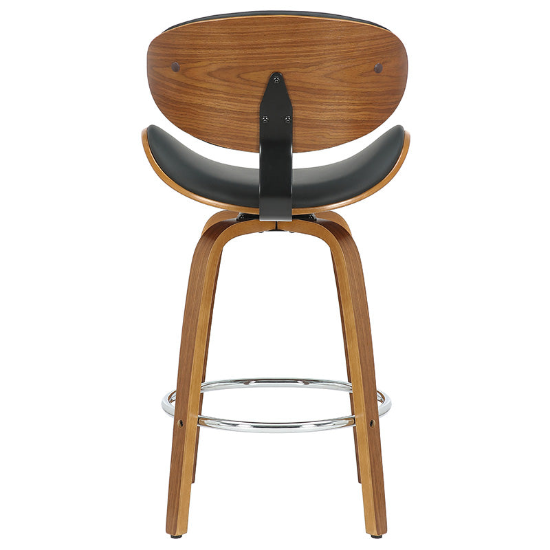 Bar stool Seren pakoworld black pu-plywood walnut