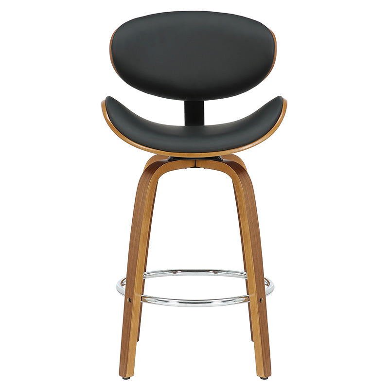 Bar stool Seren pakoworld black pu-plywood walnut