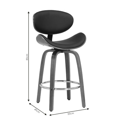 Bar stool Seren pakoworld black pu-plywood walnut