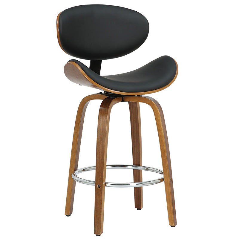 Bar stool Seren pakoworld black pu-plywood walnut