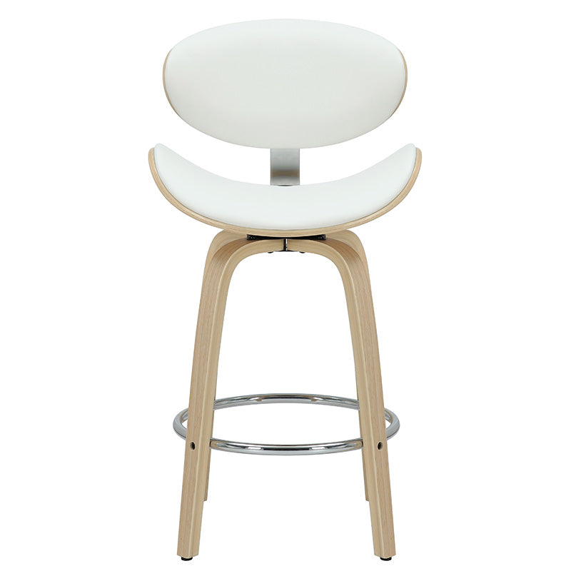 Bar stool Seren pakoworld white pu-plywood natural