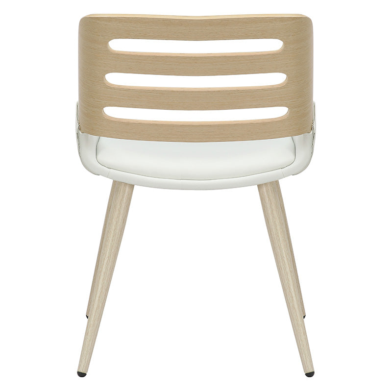 Chair Brody pakoworld white pu- natural leg