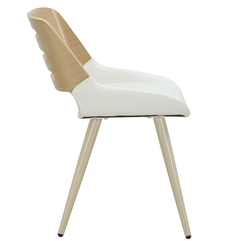 Chair Brody pakoworld white pu- natural leg