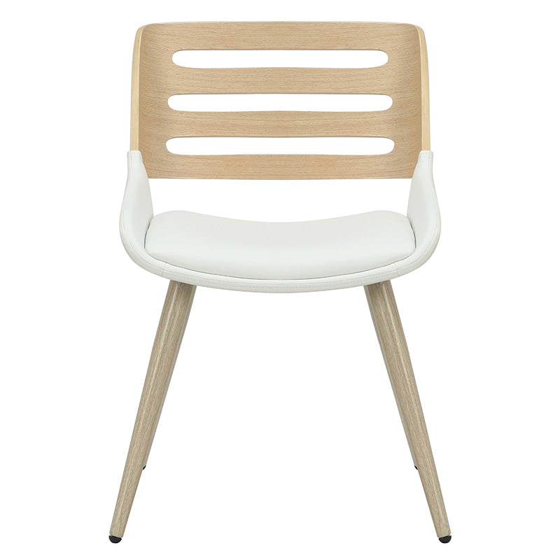 Chair Brody pakoworld white pu- natural leg