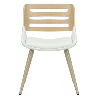 Chair Brody pakoworld white pu- natural leg