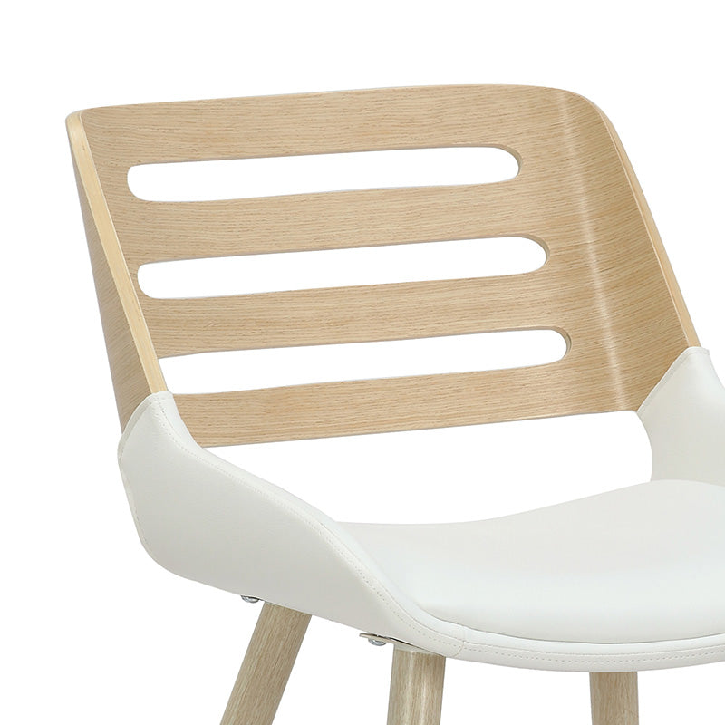 Chair Brody pakoworld white pu- natural leg