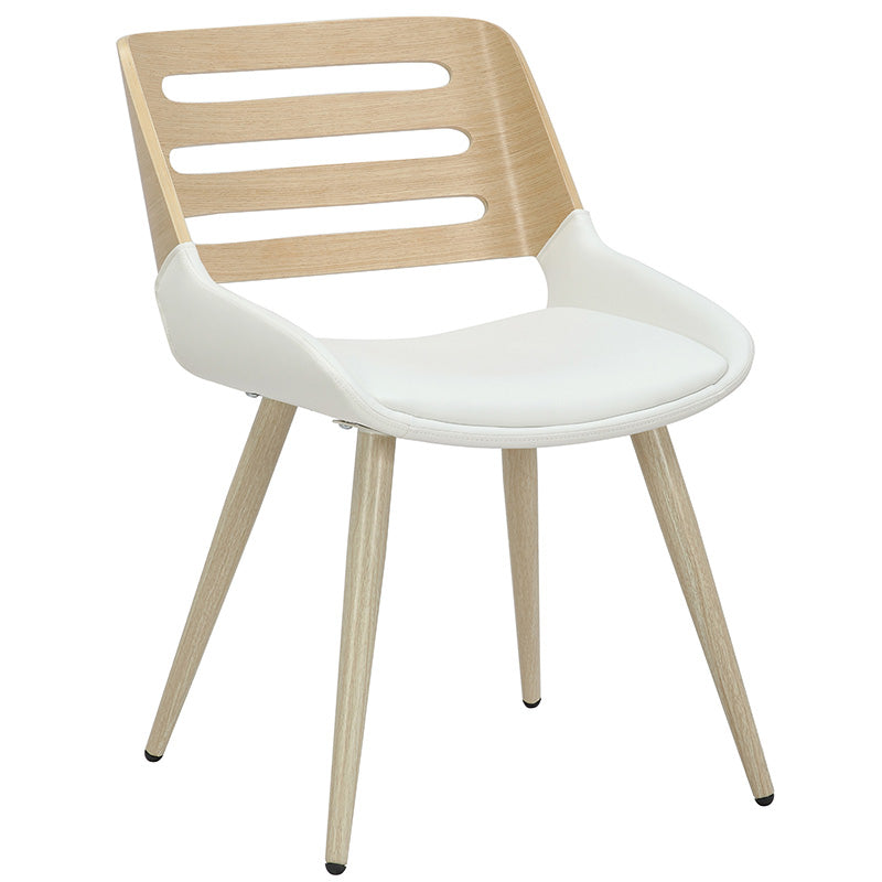 Chair Brody pakoworld white pu- natural leg