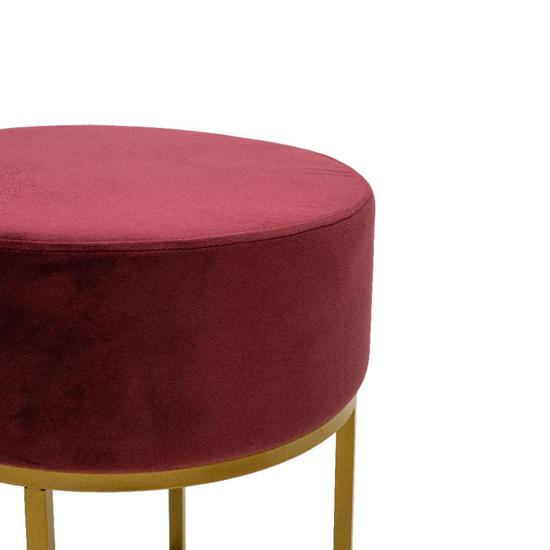 Isla pakoworld stool dark red velvet - golden metal 40x40x45cm