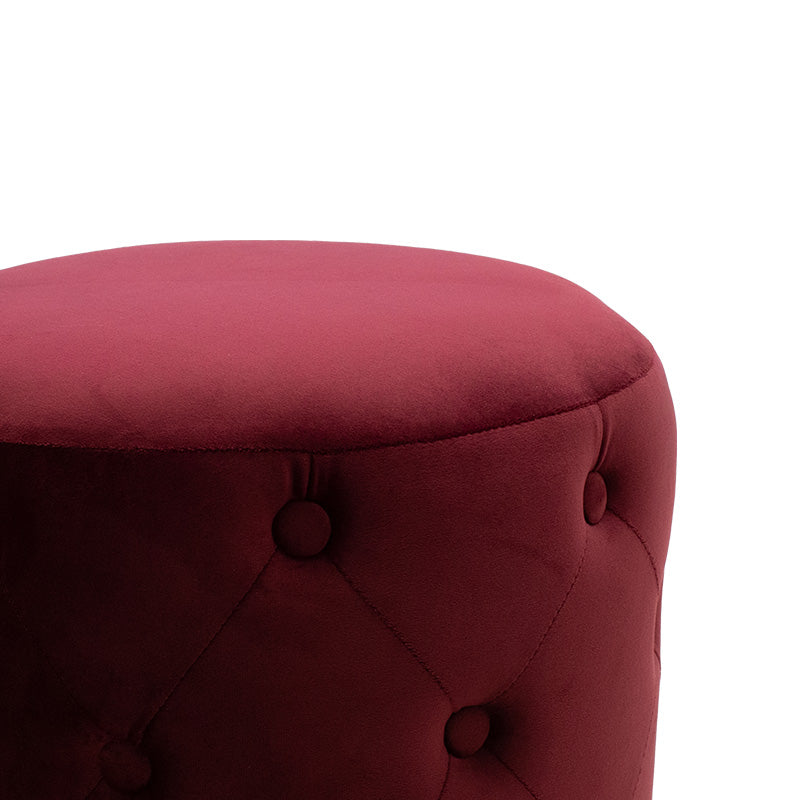 Cora pakoworld stool dark red velvet - golden metal 40x40x42cm