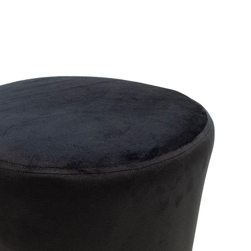 Ian pakoworld stool black velvet - golden metal 35x35x43cm