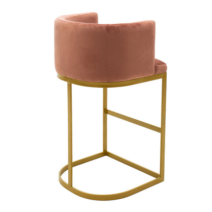 Bar stool Viv pakoworld rotten apple velvet - golden metal 54x50x95cm