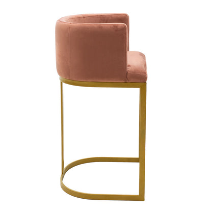 Bar stool Viv pakoworld rotten apple velvet - golden metal 54x50x95cm