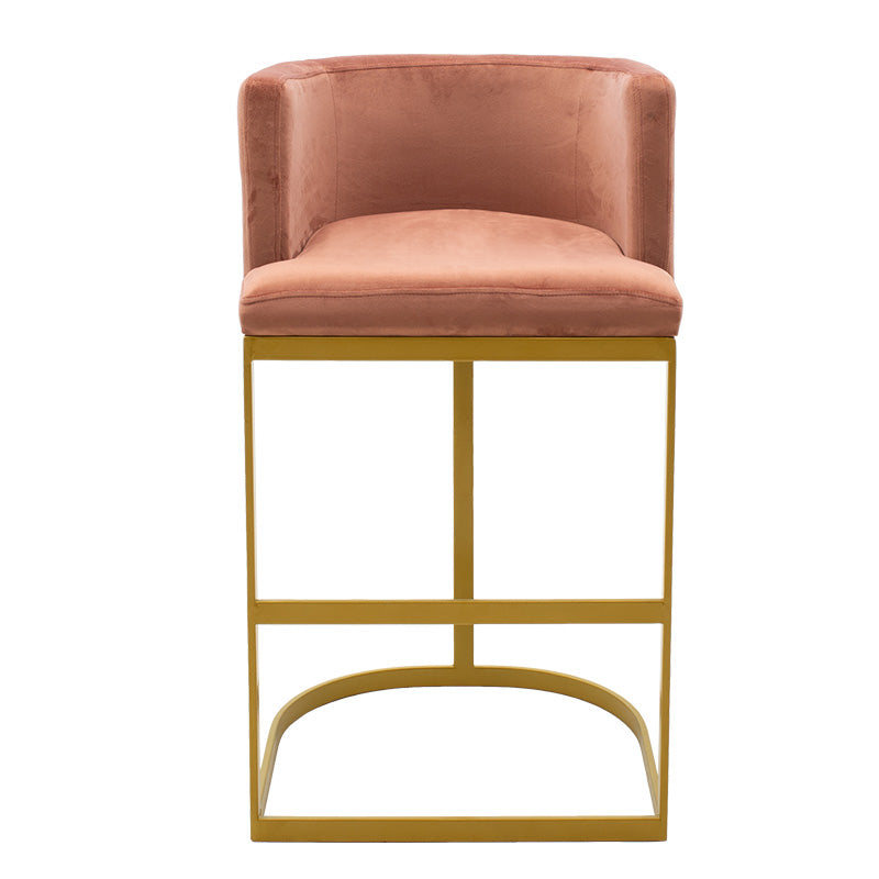 Bar stool Viv pakoworld rotten apple velvet - golden metal 54x50x95cm