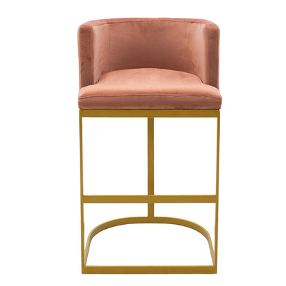 Bar stool Viv pakoworld rotten apple velvet - golden metal 54x50x95cm