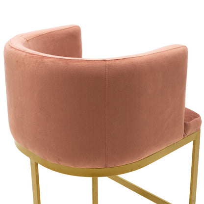 Bar stool Viv pakoworld rotten apple velvet - golden metal 54x50x95cm